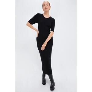 EMERSON FRY Black Tencel and Cashmere Geneva Dress Size M NWT